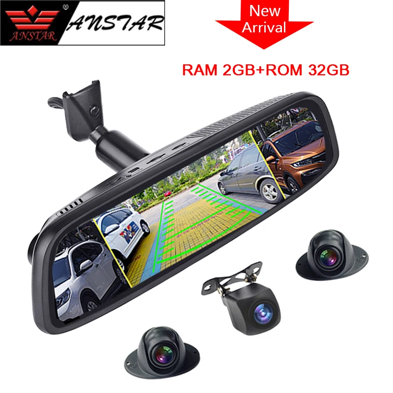 Anstar 10 ''зеркало заднего вида DVR 4CH камера s 2GB+ 32GB Автомобильная камера 4G Android Dash Cam ADAS gps авто Регистратор