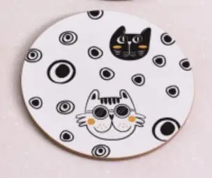 Деревянная подставка для напитков Uncle cat, нескользящая изоляционная чайная подкладка для кофейного столика, современные бирдекели, 1 шт - Цвет: 3-3