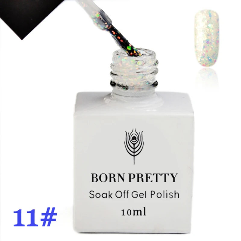 Born Pretty 6 мл/10 мл клей для ногтей Гель-лак 1 бутылка серия замачиваемый блестящий гель УФ-лак для маникюра УФ-гель для дизайна ногтей