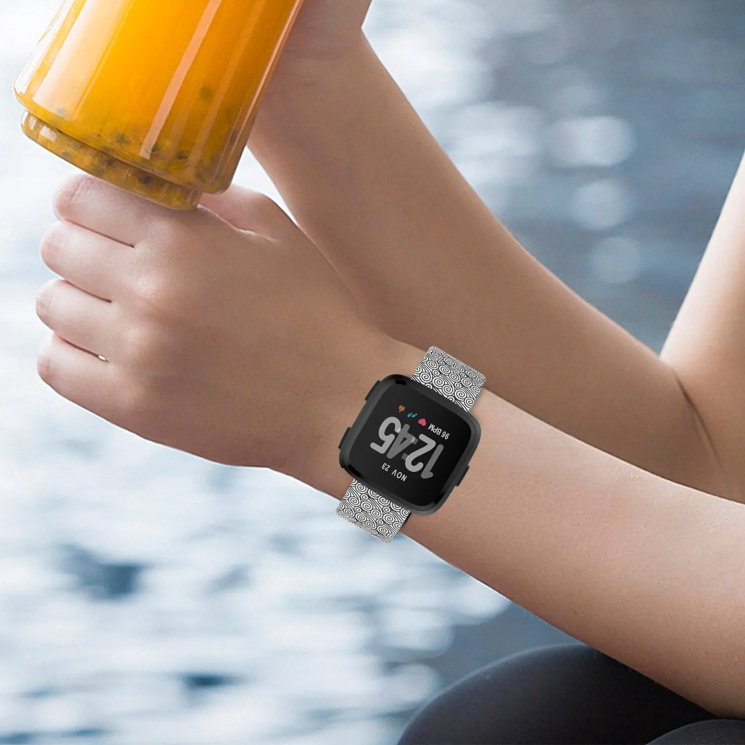 Ремешок с цветочным принтом для Fitbit Versa Band, силиконовые в форме цветка Браслет Fitbit Versa сменные браслеты браслет Ремешки для наручных часов