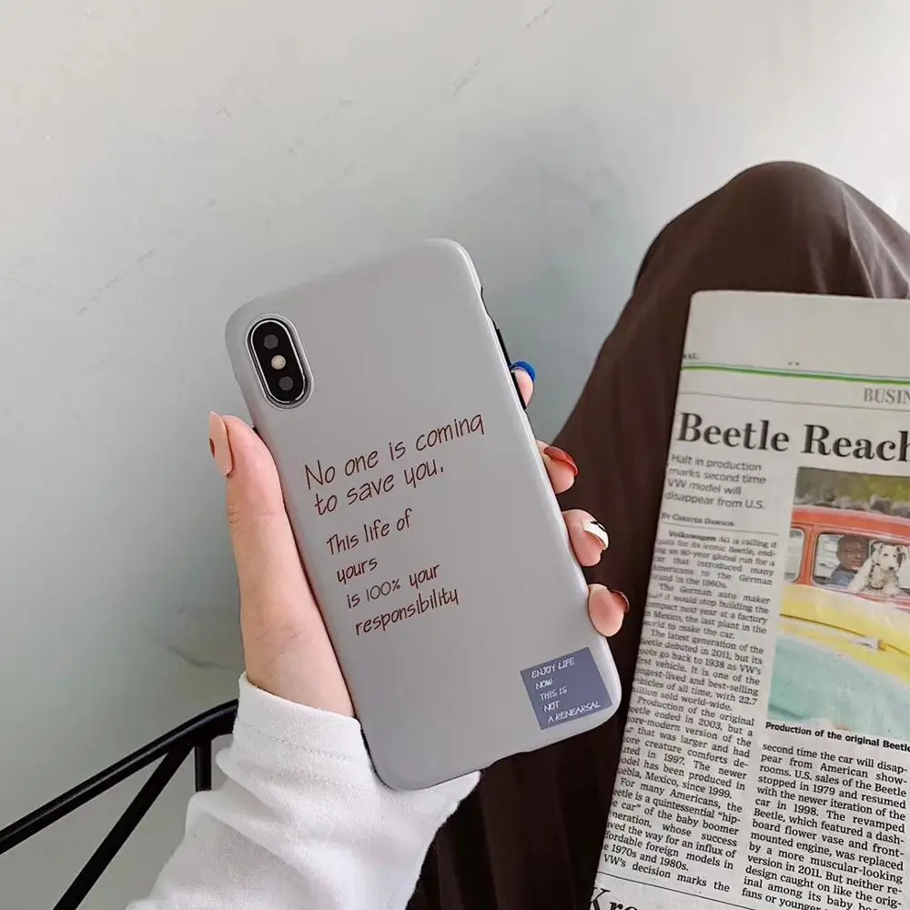 Words Pattern Case For Apple iphone 6 6s 7 8 Plus X XR XS Max Fancy Green Gray Back Cover 6plus 7plus 8plus XSMax TPU Soft Cases | Мобильные