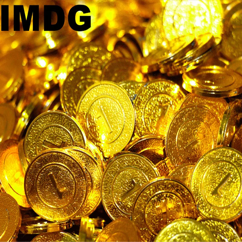 

50Pcs/set Game Gold Coin Denomination Plastic Chips At 25*2.5mm