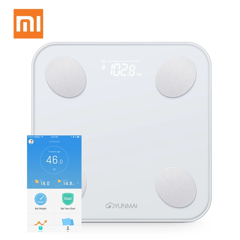 Смарт весы Xiaomi YUNMAI Mini 2 для измерения веса жира и тела интеллектуальные с зарядкой