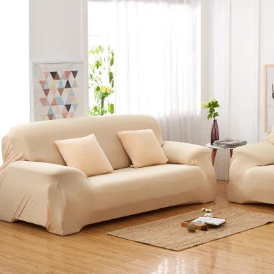 Beige WLIARLEO стрейч диван Slipcover чехлы для диванов для гостиной эластичная ткань анти-клещ универсальный для одного/двойного/трех/четырех сидений - Цвет: Beige