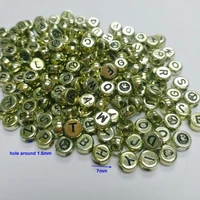wholesale 1000pcs bulk round shape metallic color alphabet gl014 charms loose 7mm pony beads for girl school science home crafts