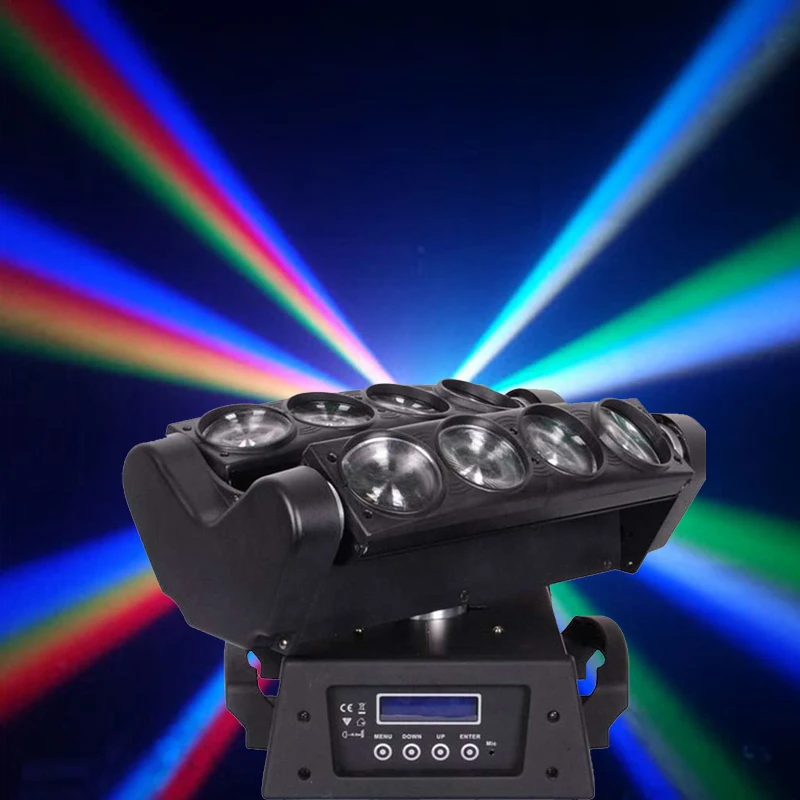 3 градусный угол луча светодиодные сценические огни 8x10 Вт 4в1 RGBW Led Паук движущаяся