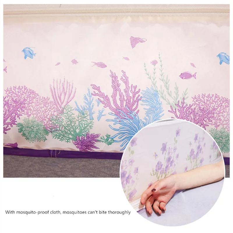 Зеленый лист узор монгольская юрта москитная сетка трехдверная Рабочая