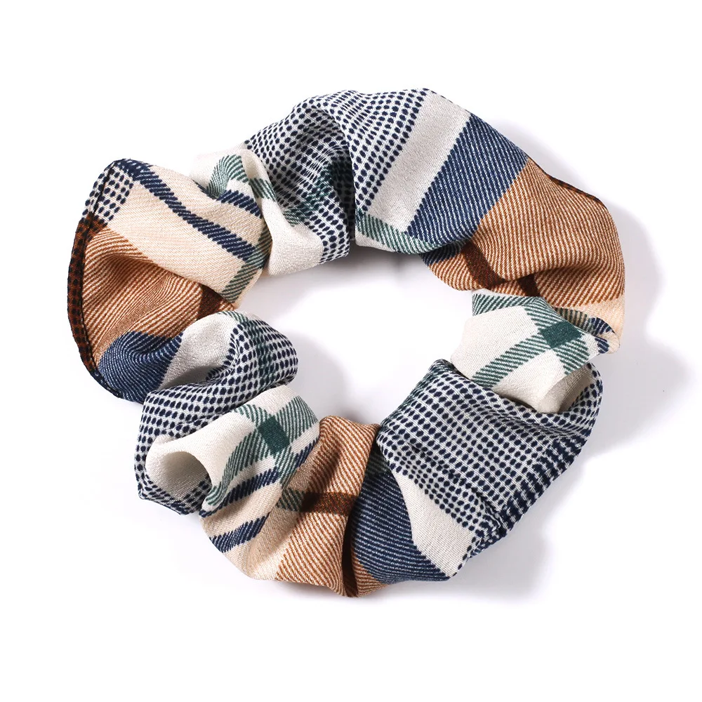 New arrival Fashion women vintage plaid Hair bands cute hair scrunchies girl's college Tie Accessories Ponytail Holder |