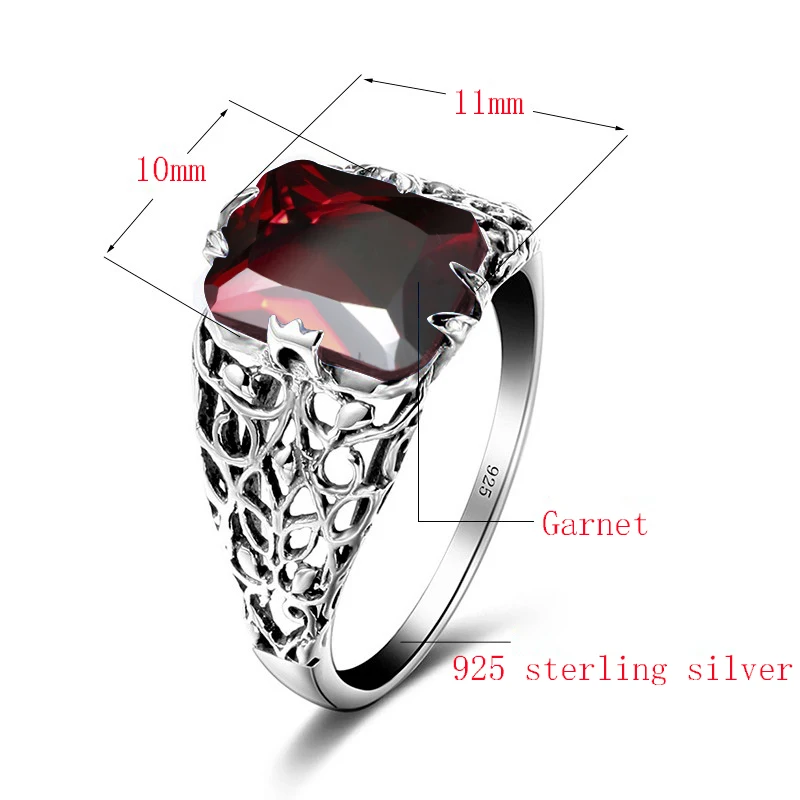 Женское кольцо с гранатом и фианитом из серебра 925 пробы|bijoux ring|rings promisebijoux fashion |