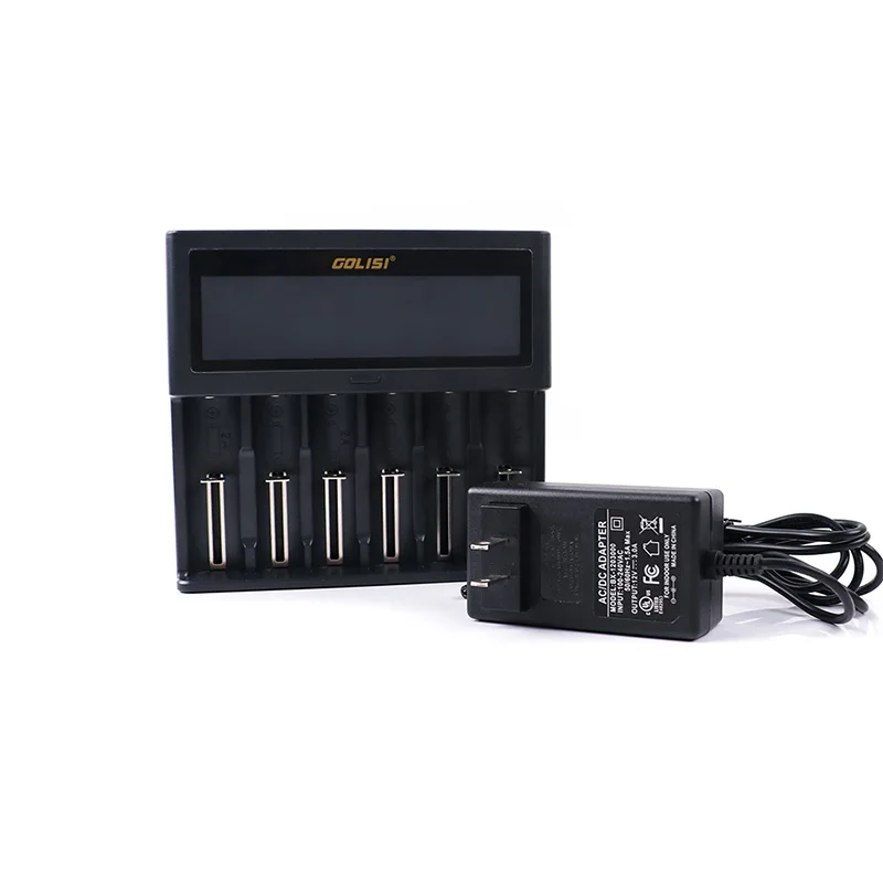 GOLISI S6 Intelligent Charger upgraded micro-processor and LCD screen compatible with 20700 26650 18650 Li-ion battery charger