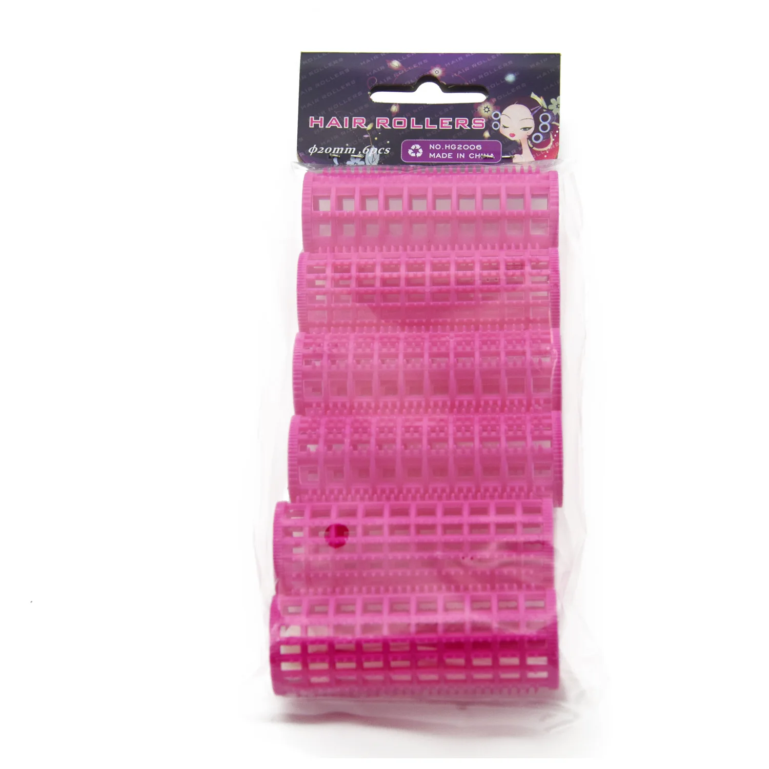 18 Piece Set of 20mm Plastic Tooth Hair Rollers with Fixed Pins for Fluffy Layers, Hair Air Bangs, Curl Rods, Curlers - Hairdresser Styling U1196 image 6