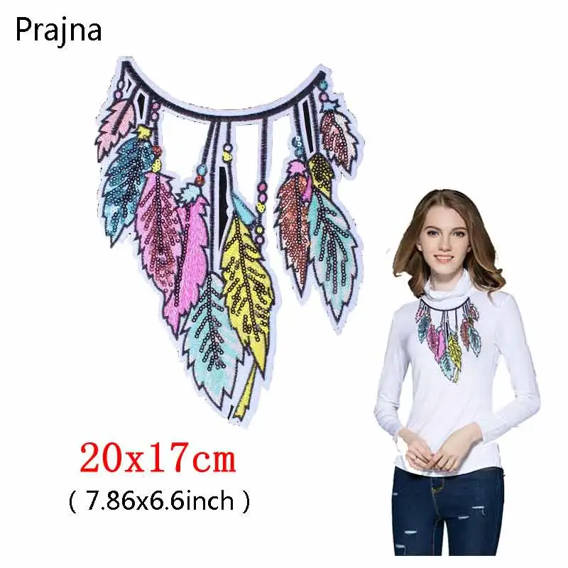 Prajna Цветок Bling Patches Воротник Аппликация Красочные Свадебные патч лист железа на