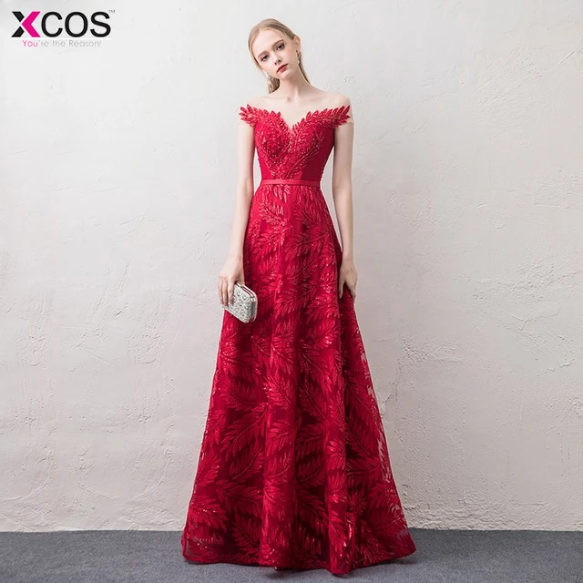 Robe De Soiree вечернее платье красного цвета с v-образным вырезом Длинные вечерние