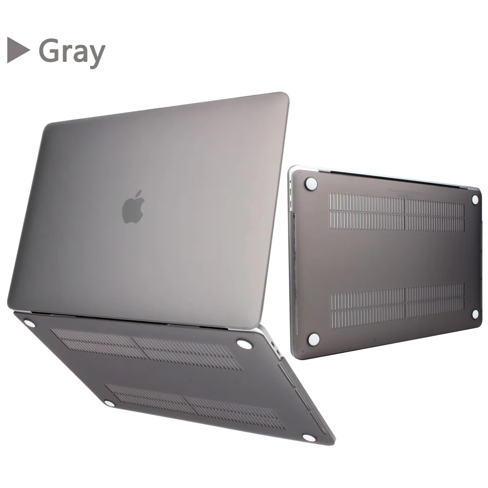 Gray Матовый Жесткий чехол для нового MacBook Pro Air 11 12 13 15 дюймов с retina& Touch Bar A1932 A1706 A1707 Pro 1" 15" Чехол - Цвет: Gray
