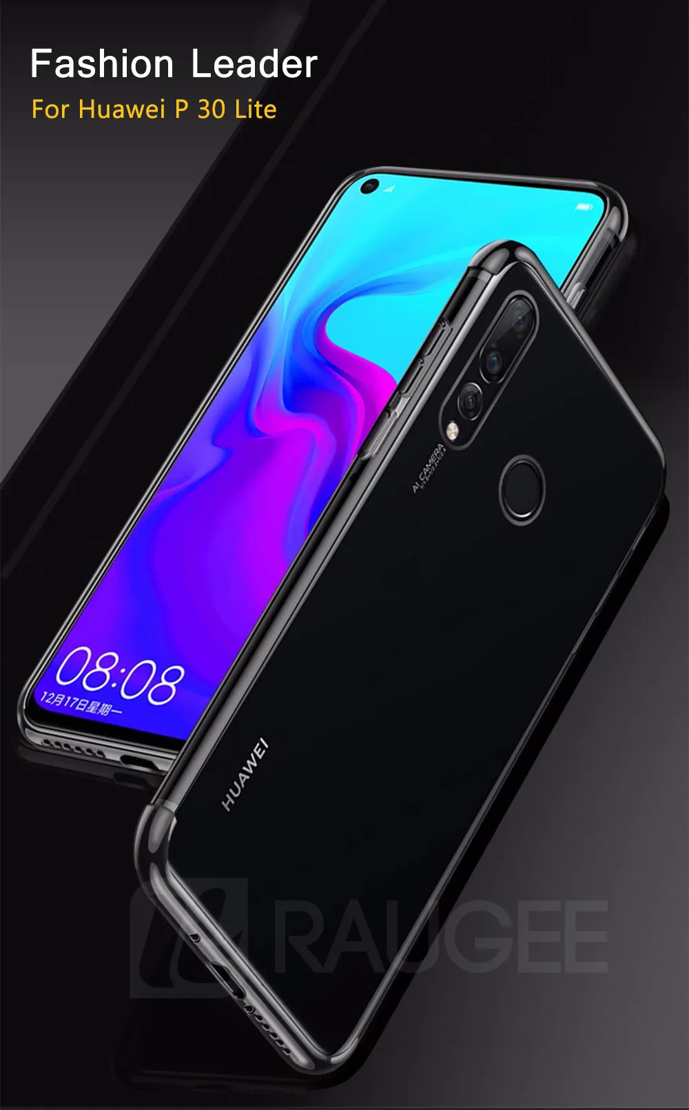 Raugee простой чехол для huawei P30 Pro Чехол бампер прозрачный из ТПУ силиконовый задний прозрачный тонкий чехол для huawei P 30 P30 Lite чехол