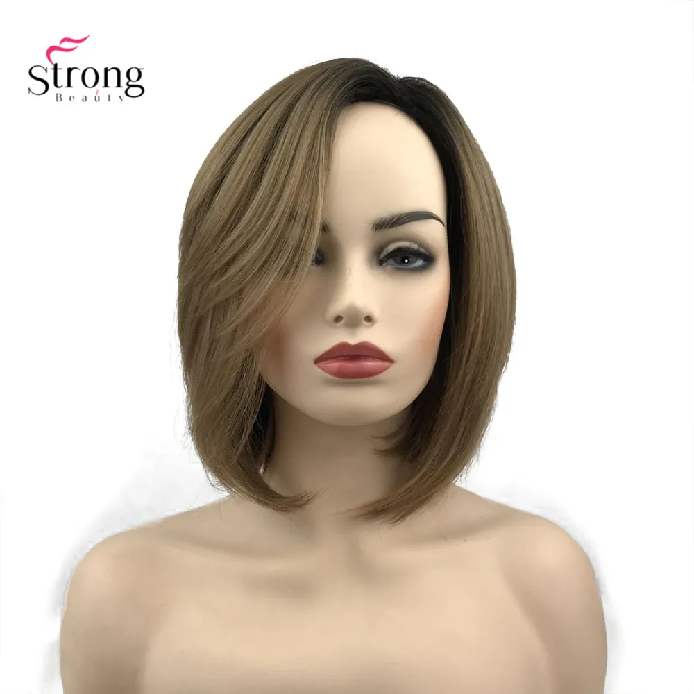 Женский синтетический парик StrongBeauty с эффектом омбре золотистые коричневые