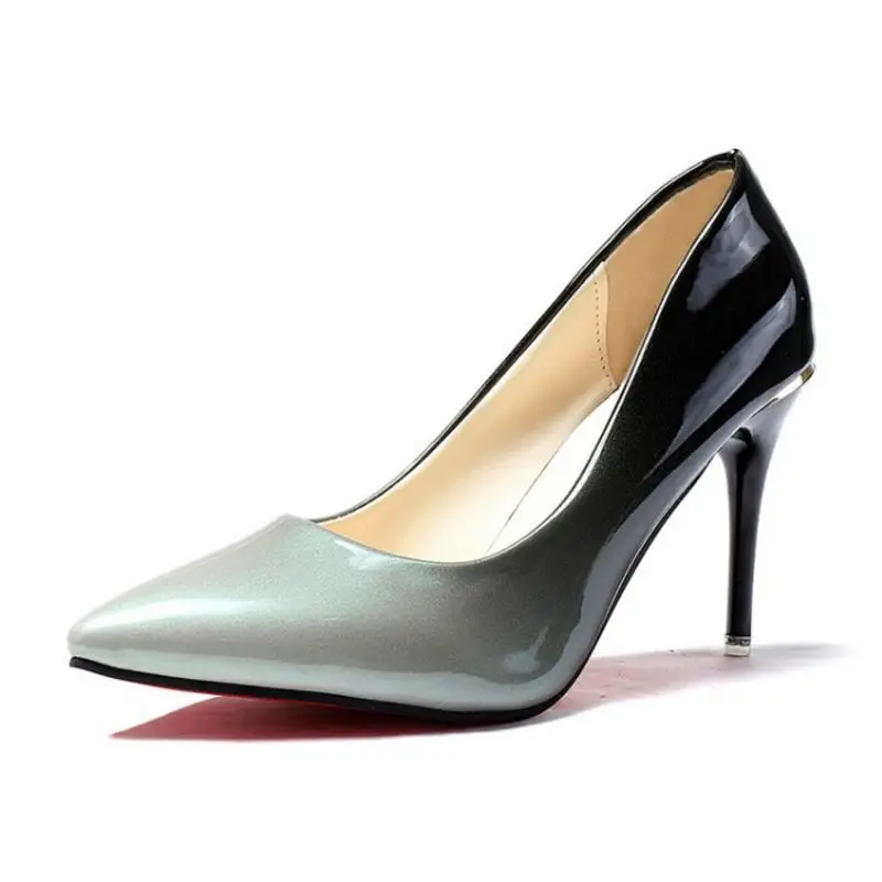 JOJONUNU Women Patent Leather High Heel Shoes Pointed Toe Gradual Change Color Pumps Elegant Footwear Size 34-40 | Обувь