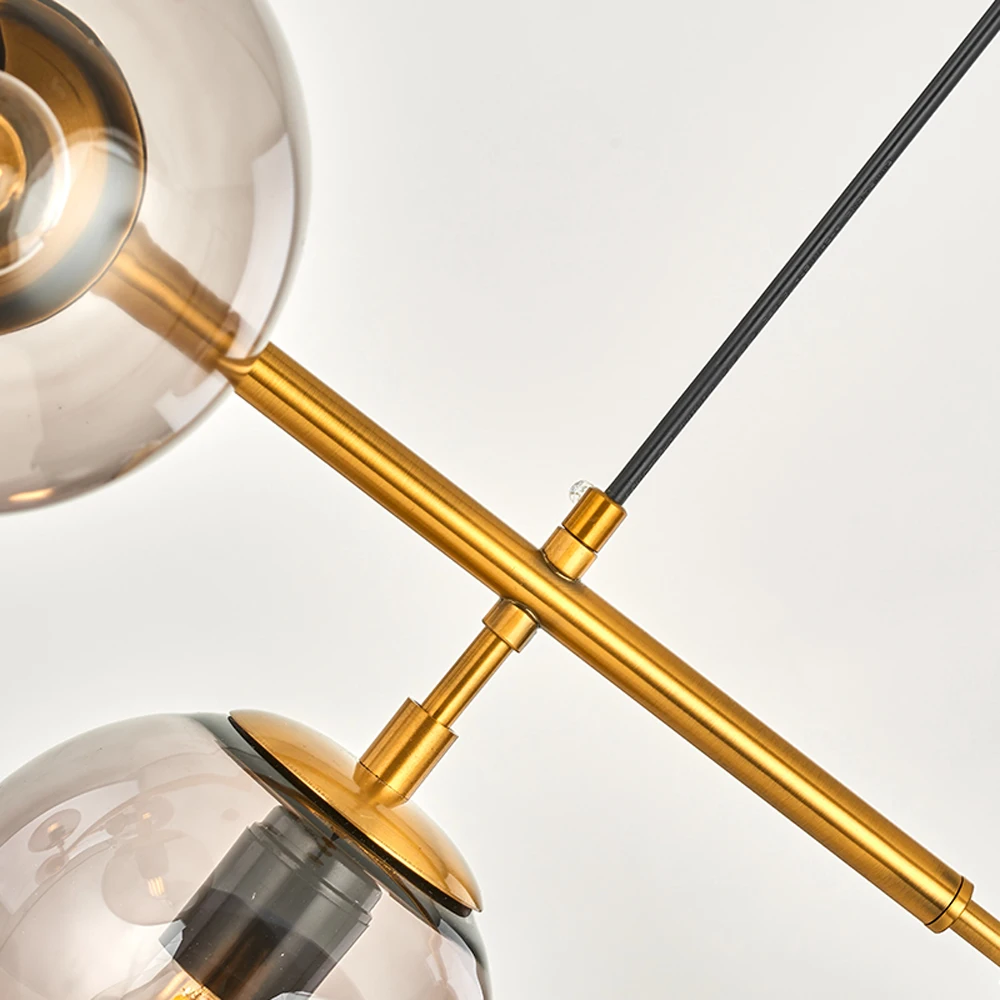 Arañas led de bola de cristal de globo, lámpara Industrial Edison, candelabro nórdico moderno, Lámpara manual de iluminación E27
