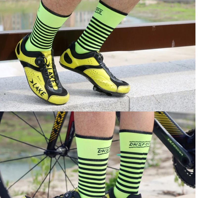 DH SPORTS Professional New Cycling socks funky thermal Knee- High Sports Running windproof Compression Road bike Socks | Спорт и