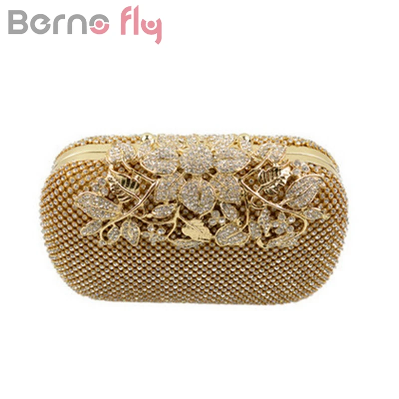 BERNO Fly Цветок кристалл вечерняя сумочка клатч женские свадебные Сумочки клатчи