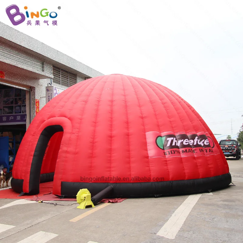Изготовленный На Заказ 7X5.3X4 метров надувной красный igloo/красный купол/полукупол