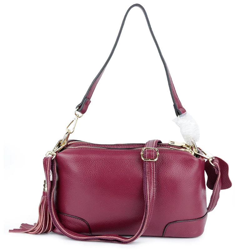 

New Arrival Black/Red/Purple/Blue/Grey 7 Colors Genuine Cow Leather Female Elegant Handbags Luxury Brand Women's Shoulder Bags