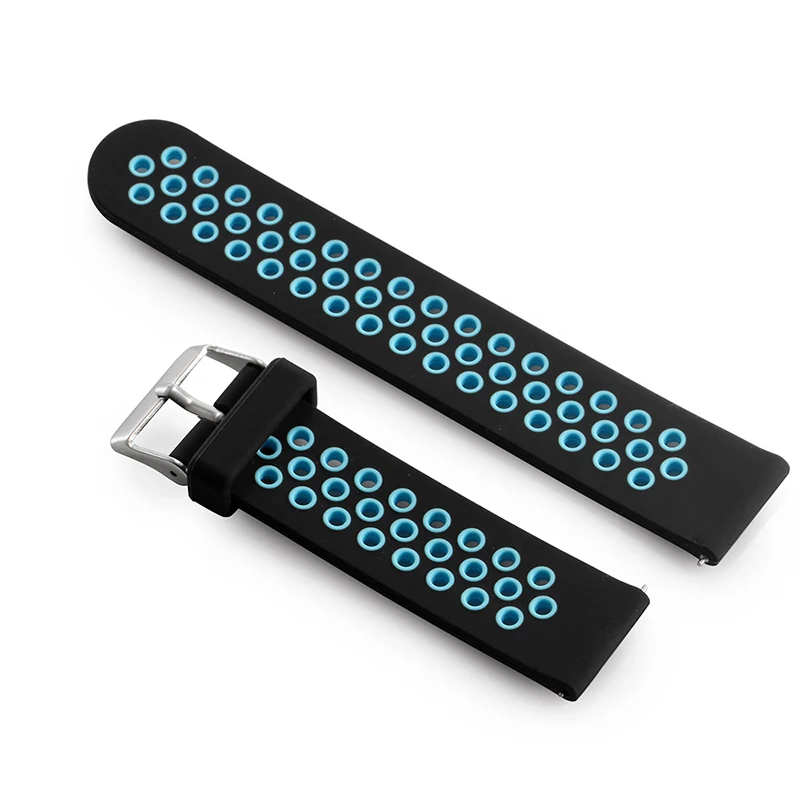 LEMFO 20 мм силиконовый ремешок для оригинальных Xiaomi Bip BIT PACE смарт-часов Ремешок для Huami Молодежный браслет ремешок водонепроницаемый - Цвет: black blue