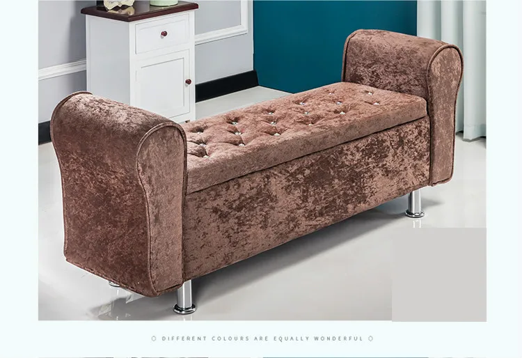 Multifunctional Storage Stool Chair Bedroom Bed End Stool Storage Bench Fabric Shoe Bench Household Sofa Bench Pouf Taburete