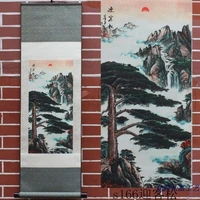 greeting the guests pine pattern silk painting decoration scroll paintings chinese characteristics beautiful gi