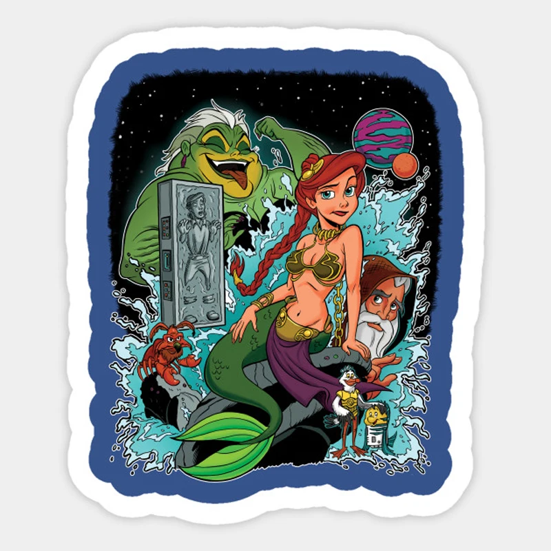 1 шт. 10 см Мультфильм Русалка наклейка по мотивам Звёздных войн или стайлинга