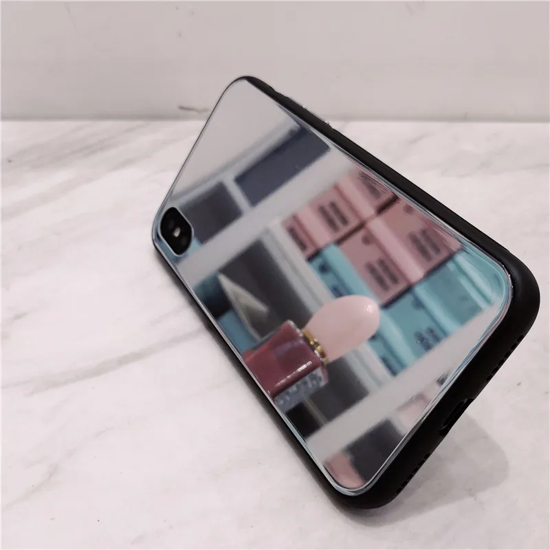 Glossy Glass shell Fashion Mirror Phone Case For iPhone X 6 6S 7 8 Plus XS MAX XR Cases Luxury Cover Funda Coque |