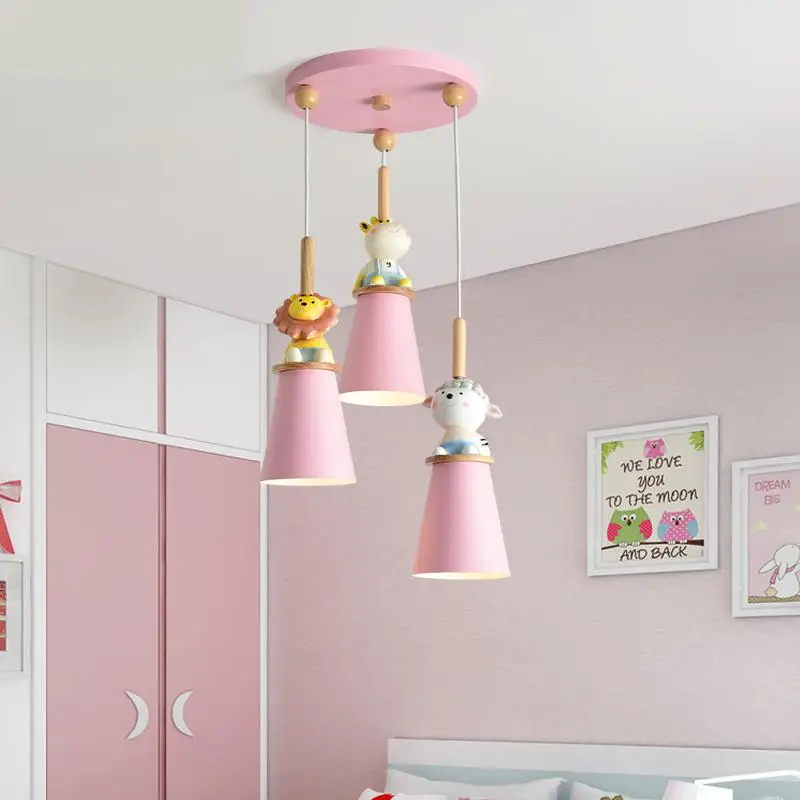 Светильник Nordic Bedroom Ceiling Lights Modern Minimalist Children Room Light Girl Creative Cartoon Cute Animal Child Lamp.