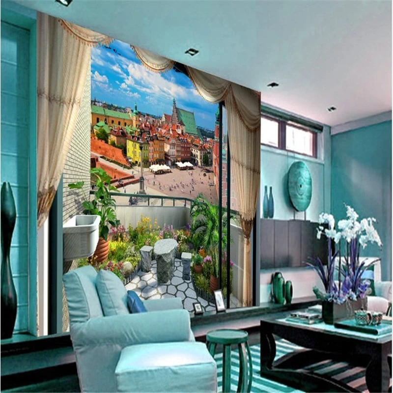 beibehang Custom 3d mural wall paper European building stylish wallpaper for living room photo walls | Обустройство дома