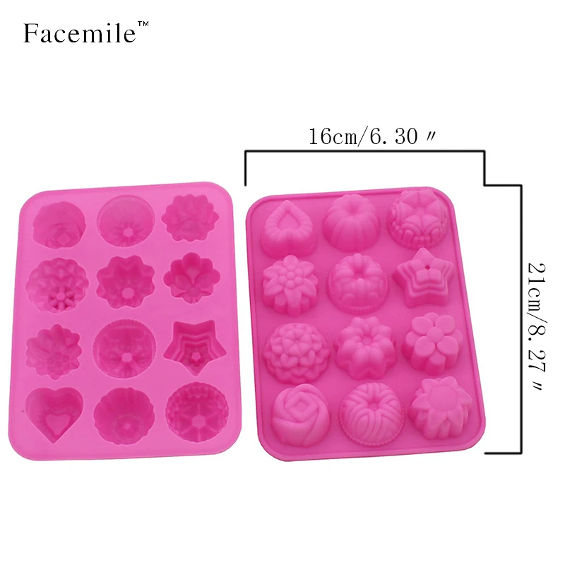 Facemile 12 отверстие цветы силиконовая форма для торта 3D разная цветка Форма
