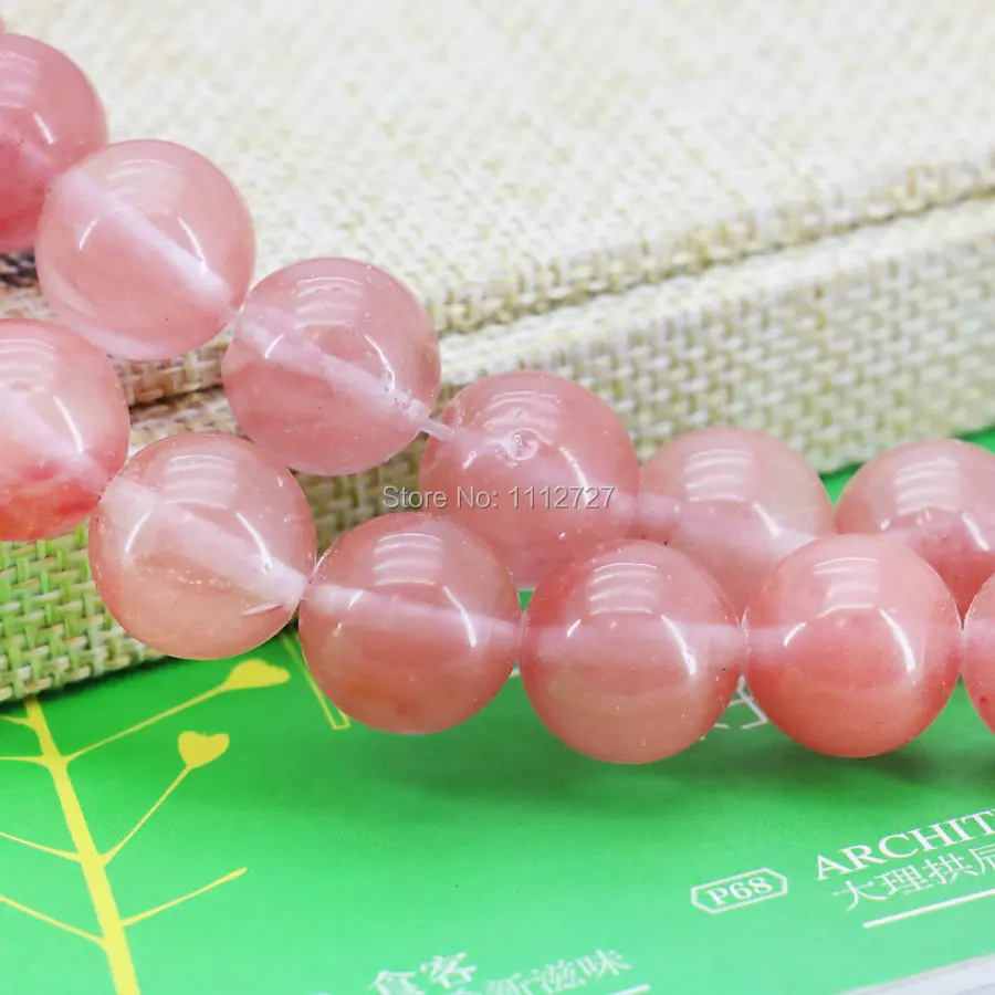 

14mm Pink Watermelon Tourmaline Round Beads Accessories Crafts Loose Beads Semi Finished Stones Women Girls Gifts Jewelry Making