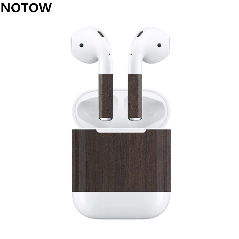 Беспроводная Bluetooth-гарнитура NOTOW для Airpods 2 3D роскошные деревянные наклейки кожи