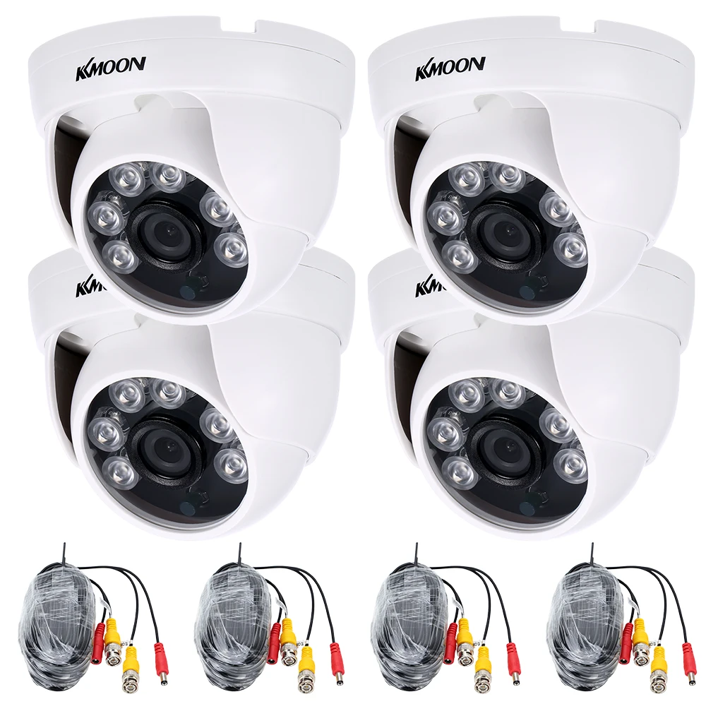 KKmoon 4 шт. AHD CCTV камера 1080P 2000TVL ИК купольная камера 1/2. " CMOS 6 шт. инфракрасные лампы IR-CUT ночного видения 4*60 футов кабель