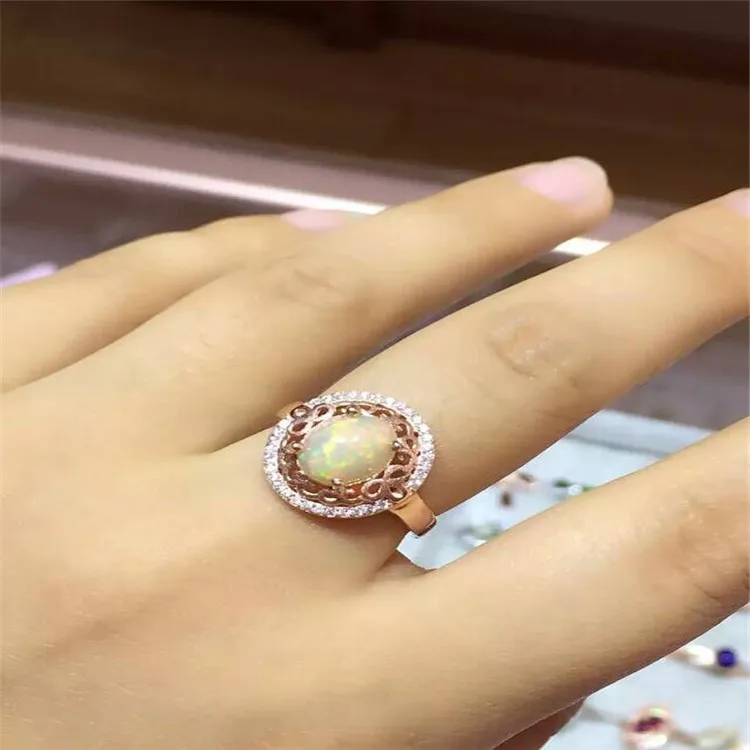 

KJJEAXCMY fine jewelry 925 sterling silver inlaid with natural gemstone opper ring jewelry gold and silver color.DFRE