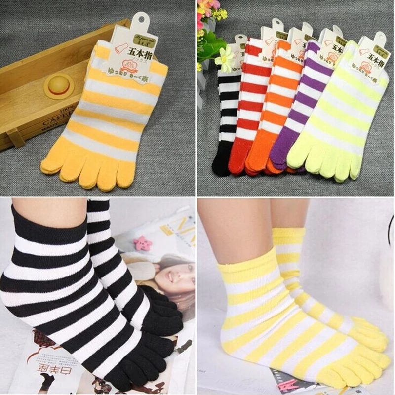 Женские носки с пятью пальцами Дышащие до щиколотки Милые забавные Chaussette Femme