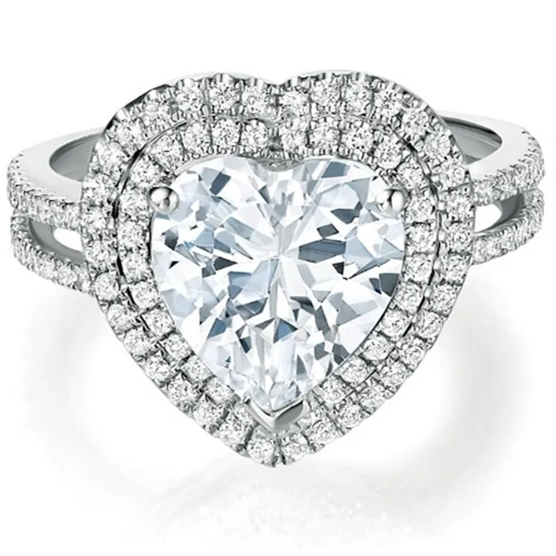 Надежное Ювелирное кольцо для помолвки 2CT гарантия стерлинг серебряное