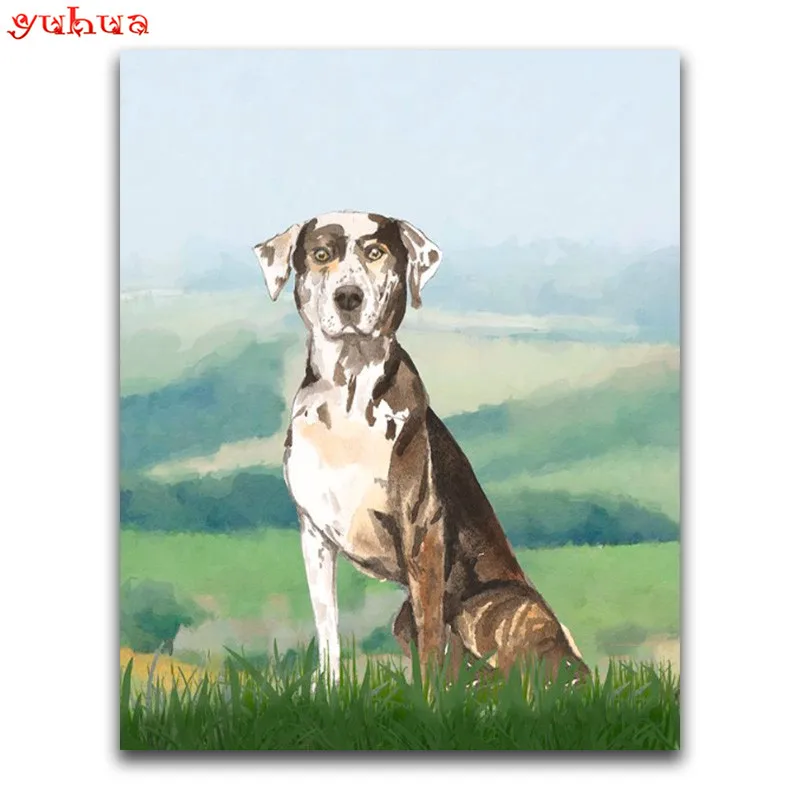 Full Square Diamond painting Cross stitch dog Round embroidery Cartoon puppy DIY 3D mosaic Colorful pets | Дом и сад