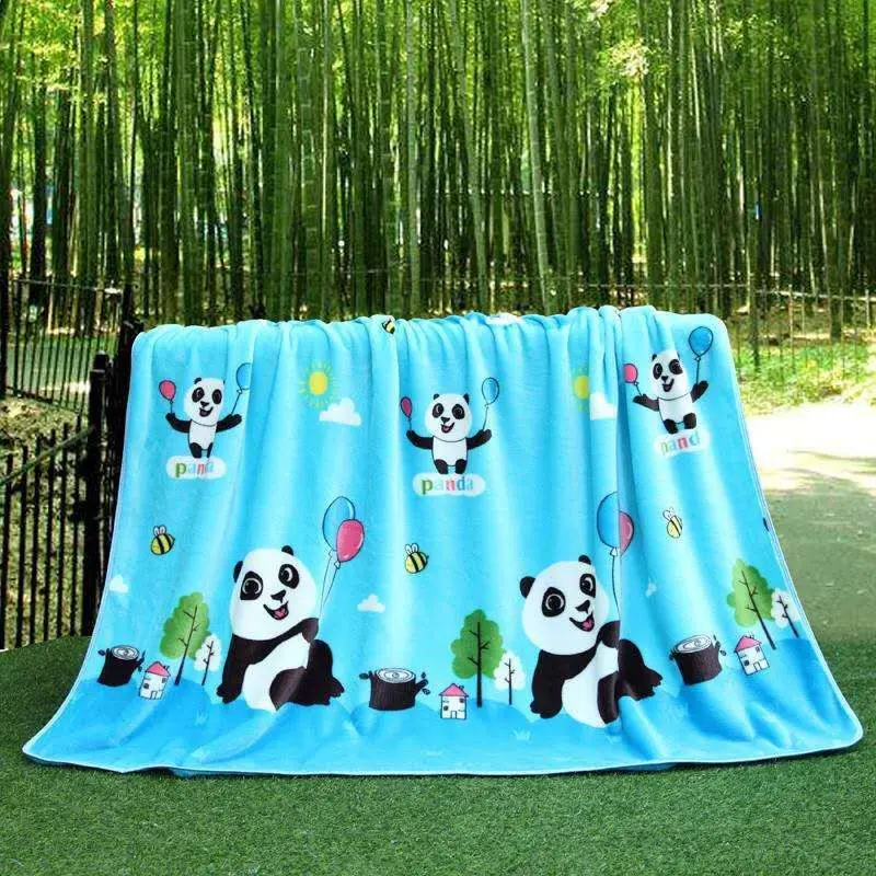 panda Многофункциональное Летнее Детское одеяло, тонкое детское одеяло из кораллового флиса с воздушным слоем, однослойное Детское покрывало для сна, пеленка для новорожденных - Цвет: panda
