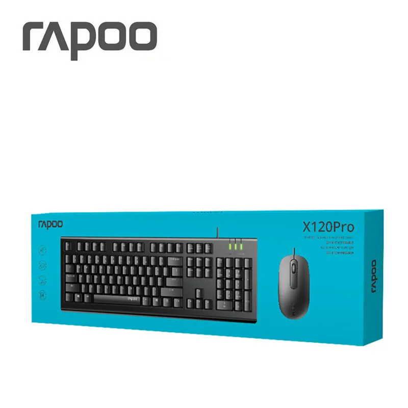 Последние Rapoo X120PRO Проводная оптическая клавиатура и мышь комбо для ПК компьютера