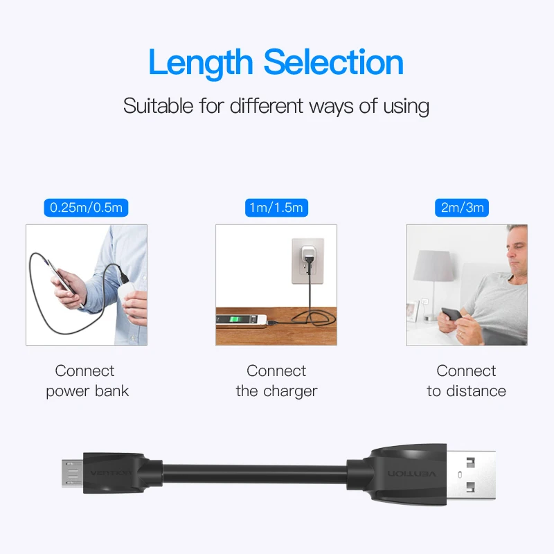 Кабель Micro USB Vention 1 м 2 3 5 В А|cable for|charger cable for samsungmicro usb |