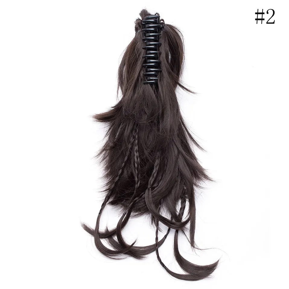 dark brown SNOILITE, 12 дюймов, синтетические, сделай сам, волосы, черные, коричневые, косички, коготь на конском хвосте, на заколках, волосы для наращивания, конский хвост, шиньоны - Цвет: dark brown