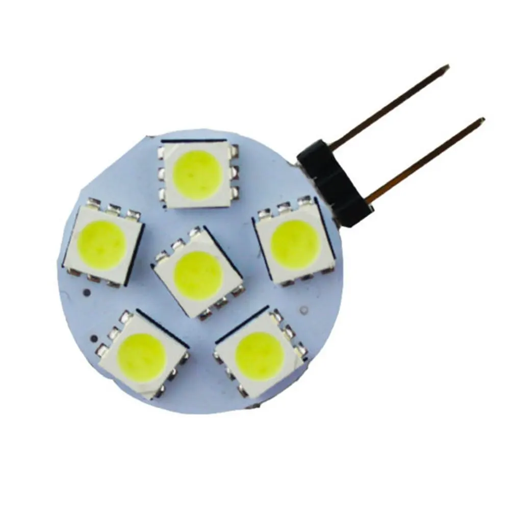 10 шт. 6000K белый/теплый белый круглый G4 5050 6SMD морской RV чтение Автомобильный