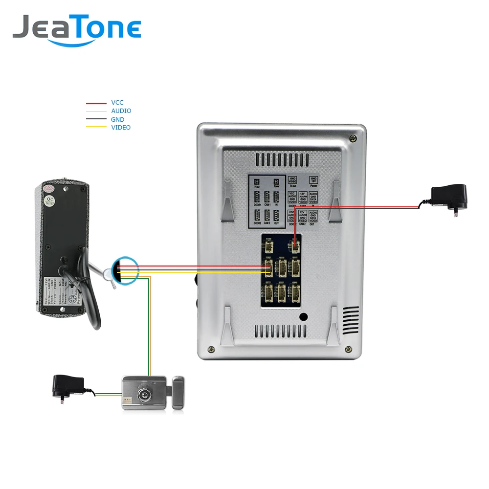 Видеодомофон JeaTone проводной дверной звонок камера HD подключение к системе