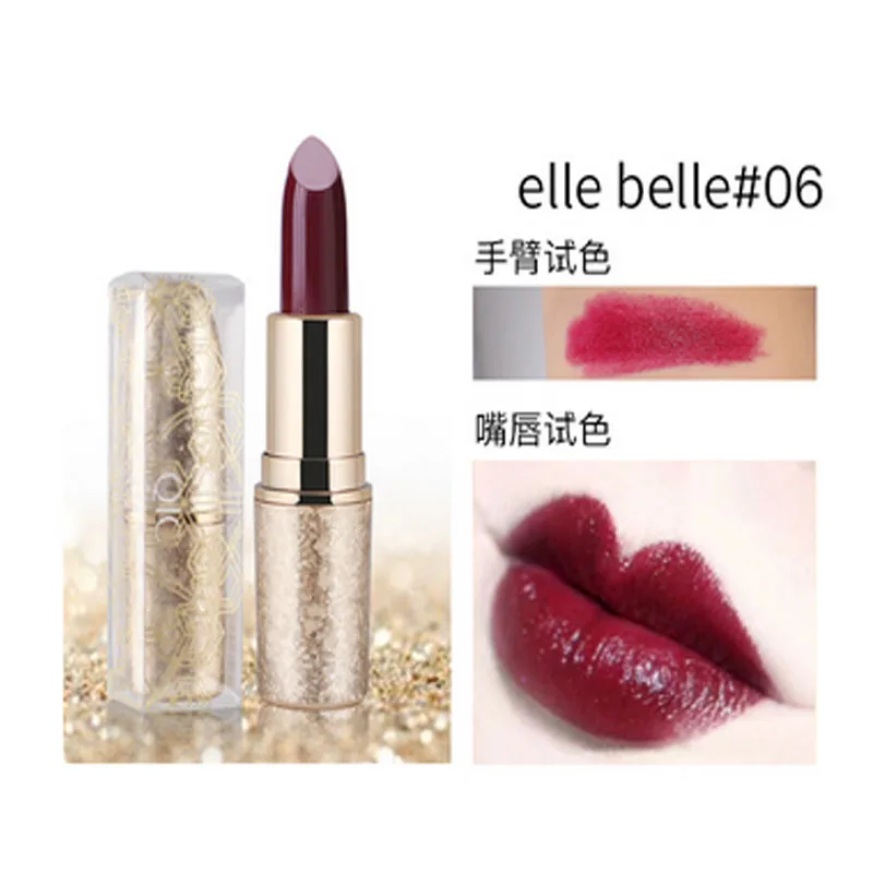 QIC metallic lipstick pencil waterproof long lasting gold red shimmer lip balm batom nude velvet matte tattoo Q907 |