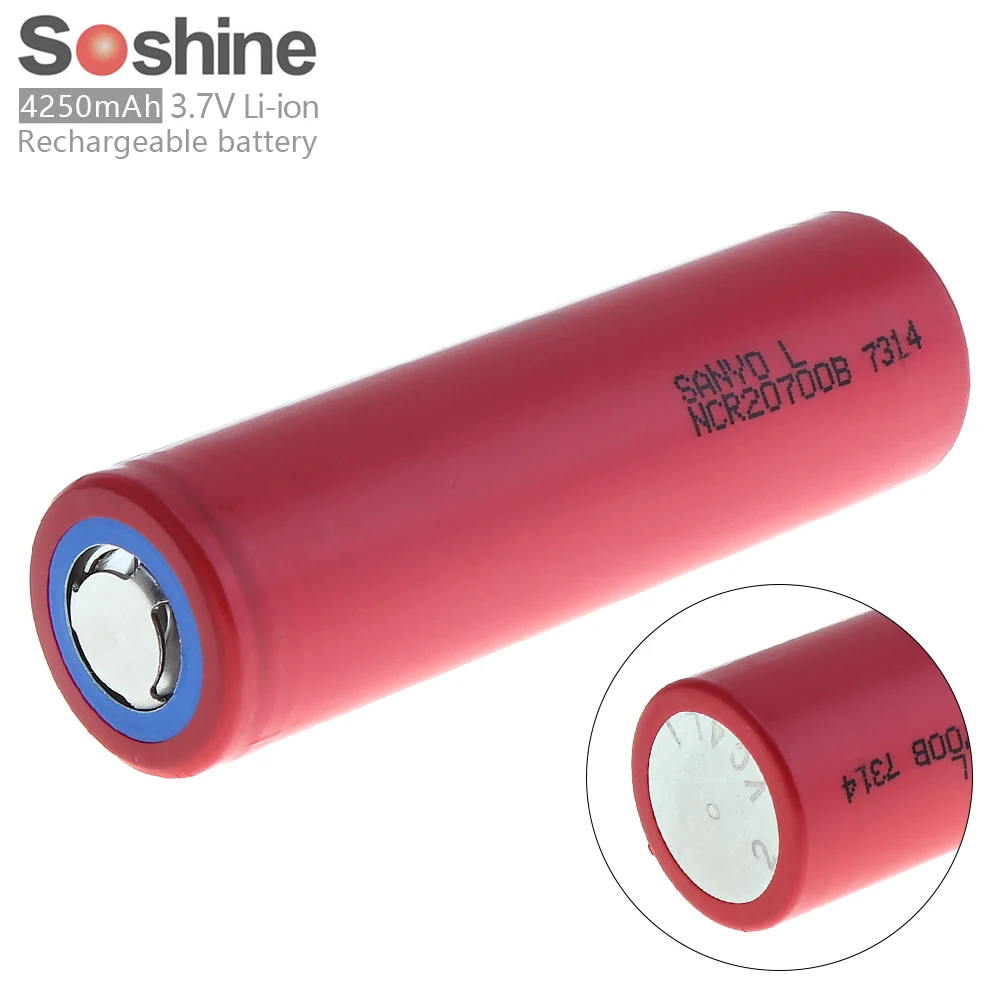 Soshine 18650 аккумулятор NCR20700B 4250 мАч 3 7 в литий ионная аккумуляторная батарея с
