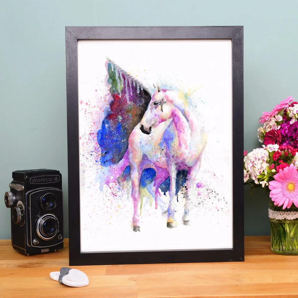 

Vintage Unicorn Watercolor Canvas Art Print Painting Poster Wall Pictures For Living Room Home Decorative Bedroom Decor No Frame